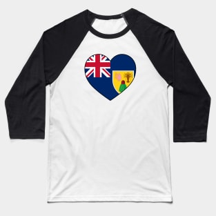 Heart - Turks and Caicos Islands Baseball T-Shirt